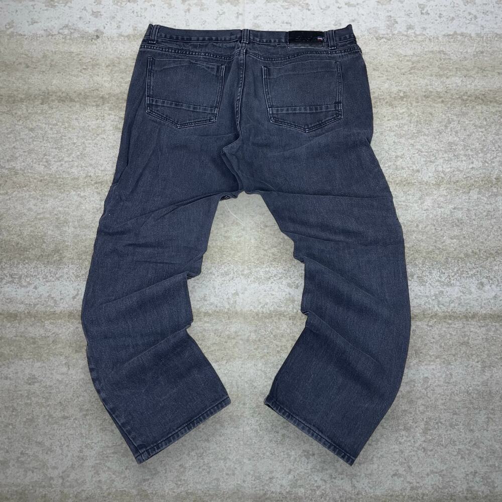 Vintage Y2K Biker Jeans 40x34 Straight Fit Jet Black Denim